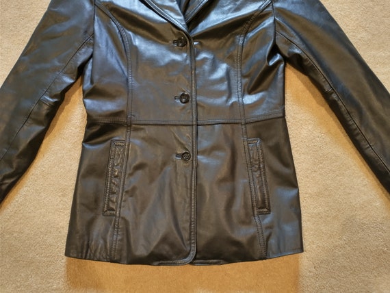 Vintage Colebrook Women's Black Leather Jacket Li… - image 3