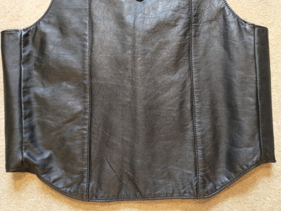 Vintage Steer Brand Black Leather Men's Vest Size… - image 5