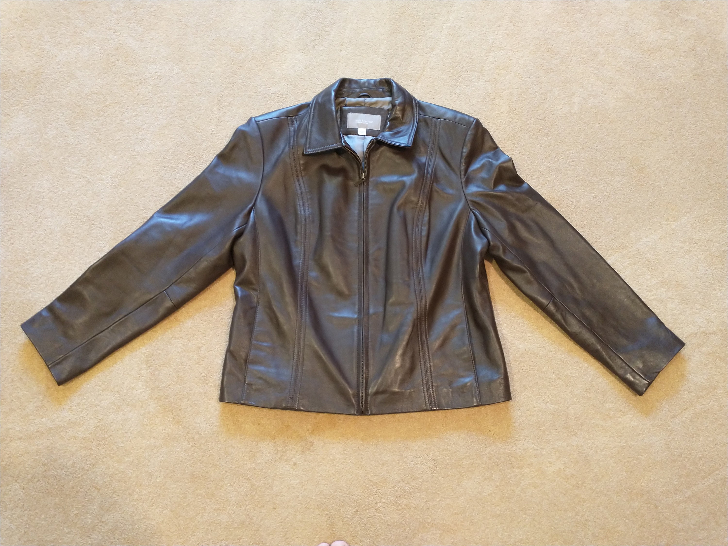 Croft and barrow top lambskin leather jacket