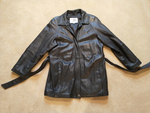 Vintage LNR Women's Black Leather Jacket Size M - image 1