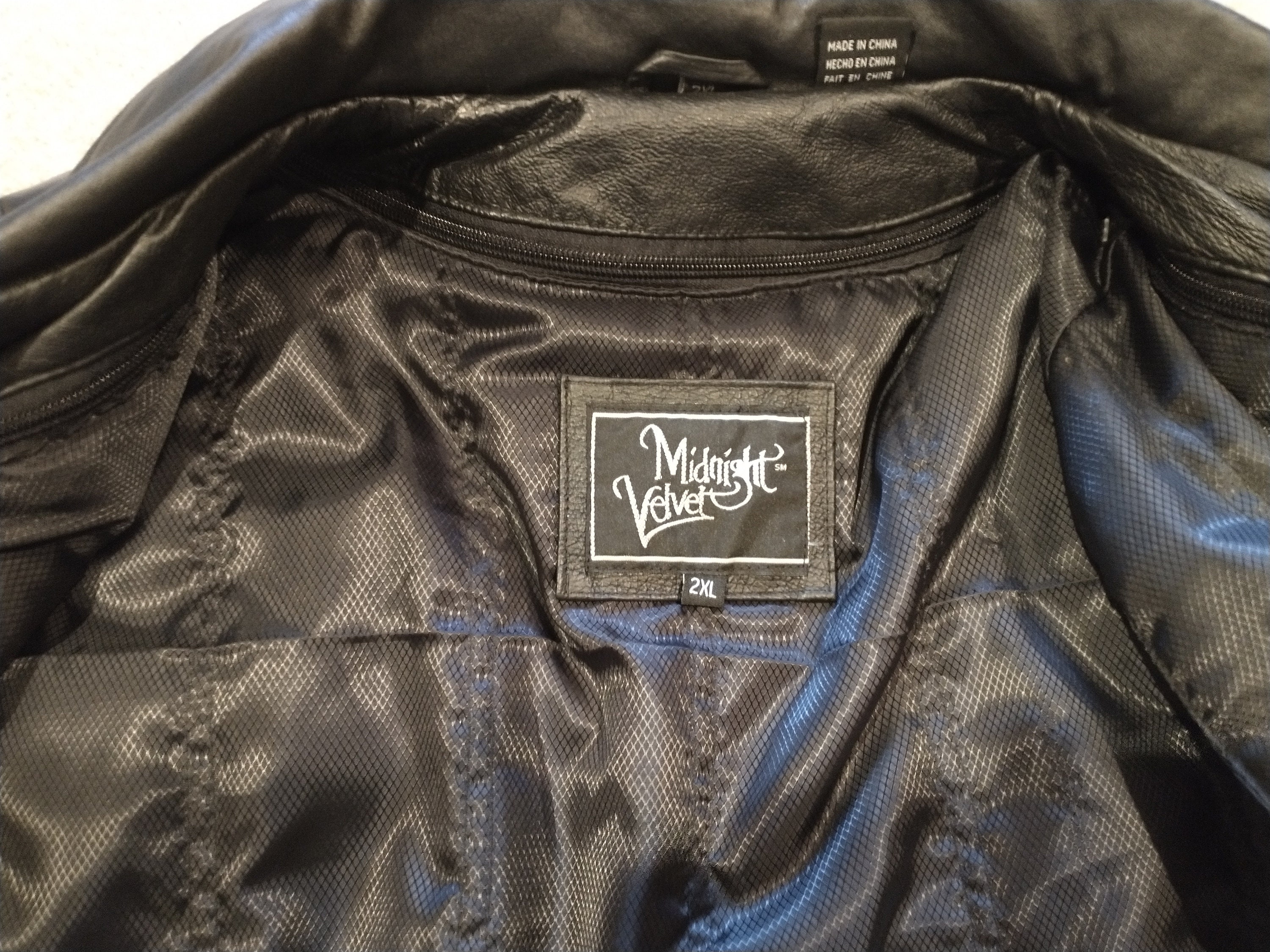Vintage Midnight Velvet Women's Black Leather Jacket Size 2X 
