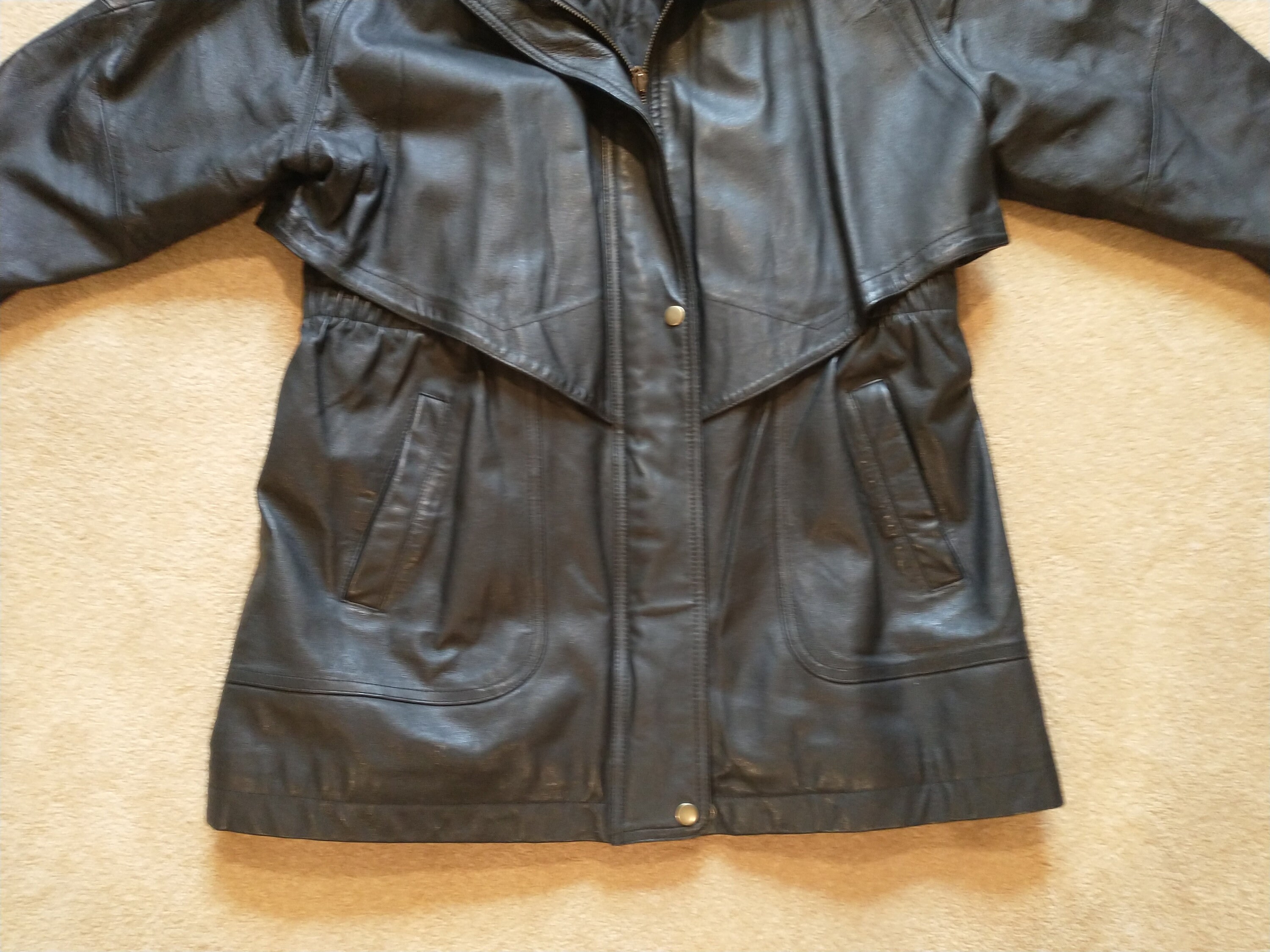 Vintage Liz Baker Essentials Women's Black Leather Jacket Size