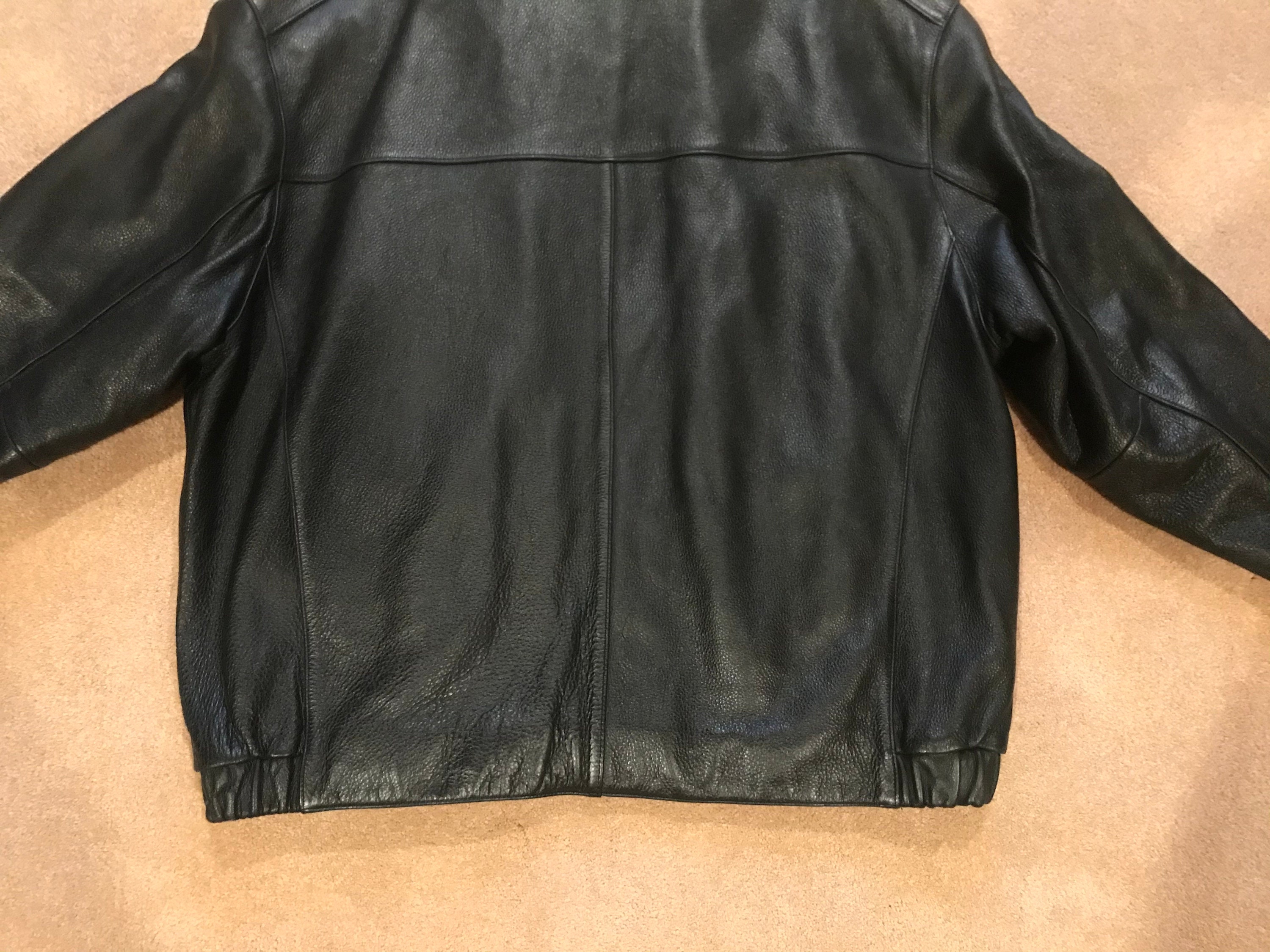 XL Men's Black Leather Jacket by RBM Motorcycle | Etsy