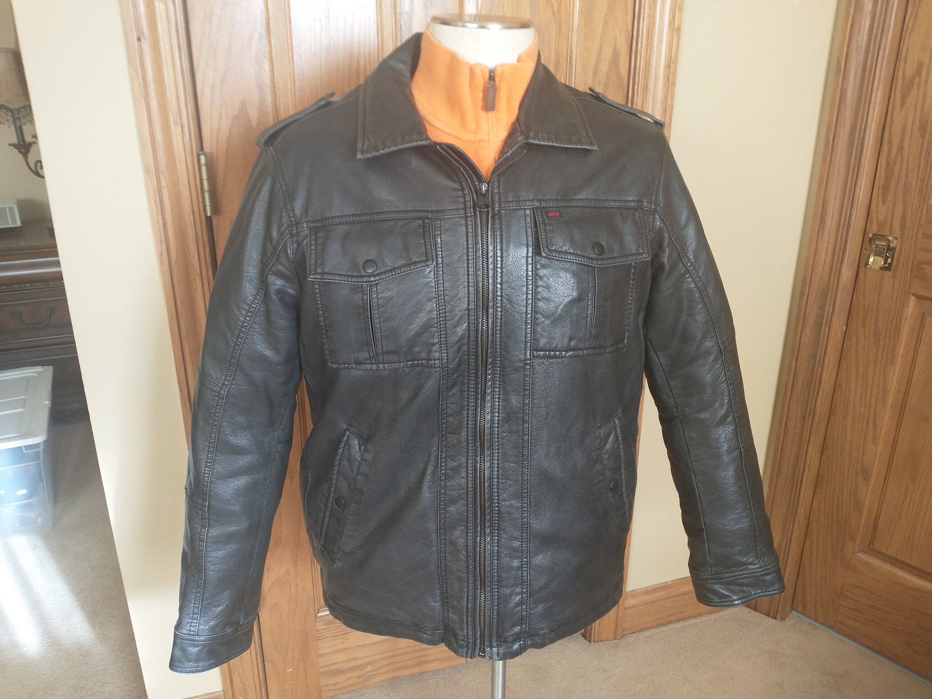 Second Hand Levi's Vintage Clothing Leather Jacket Size S