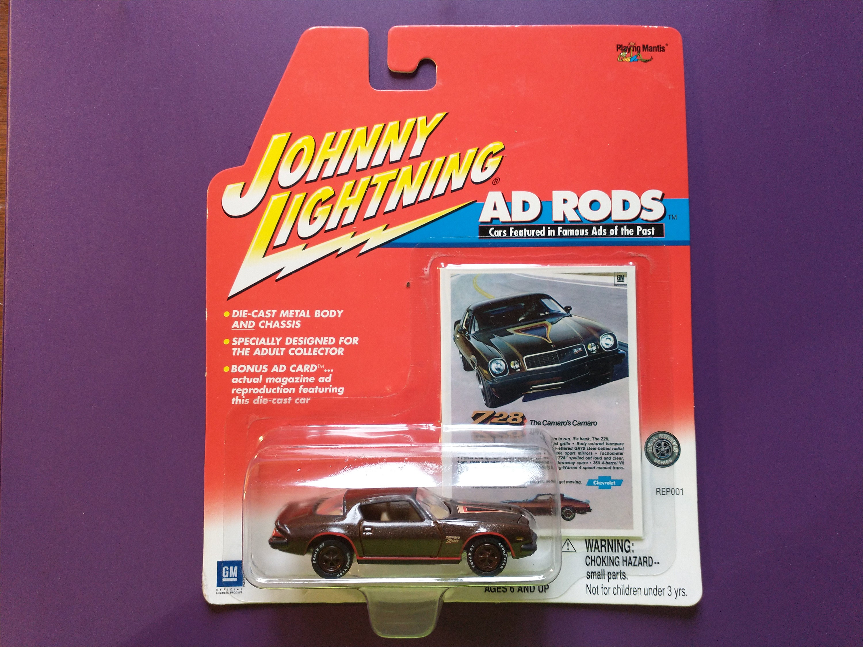Johnny Lightning Chevy Camaro Z28 Toy Car New in the Box 2001 Ad