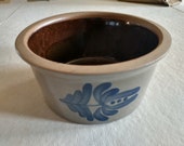 Vintage Beaumont Brothers Pottery Small Bowl Stoneware Salt Glaze Floral Motif 1994