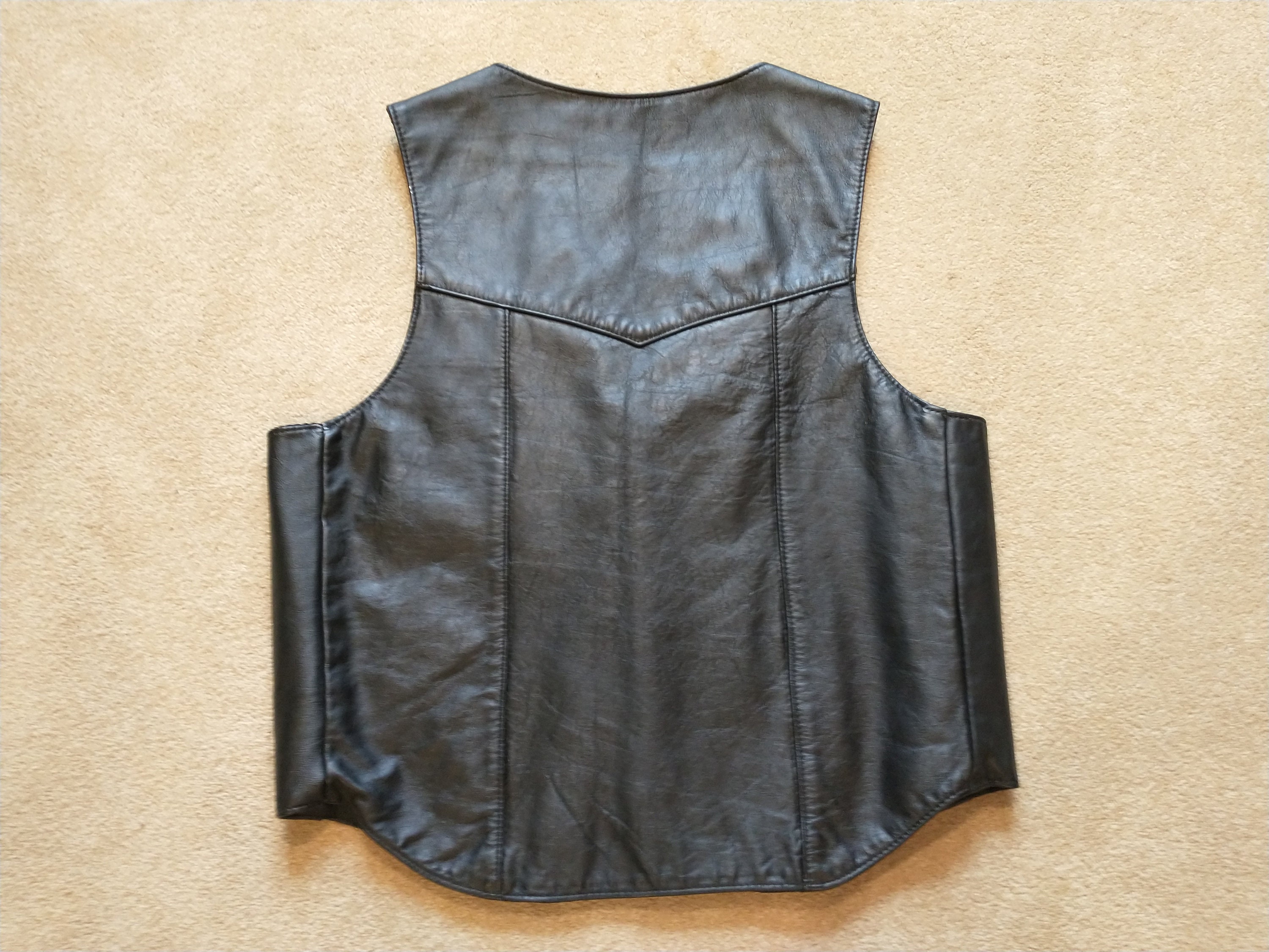 Vintage Steer Brand Black Leather Men's Vest Size XL Made in USA Etsy