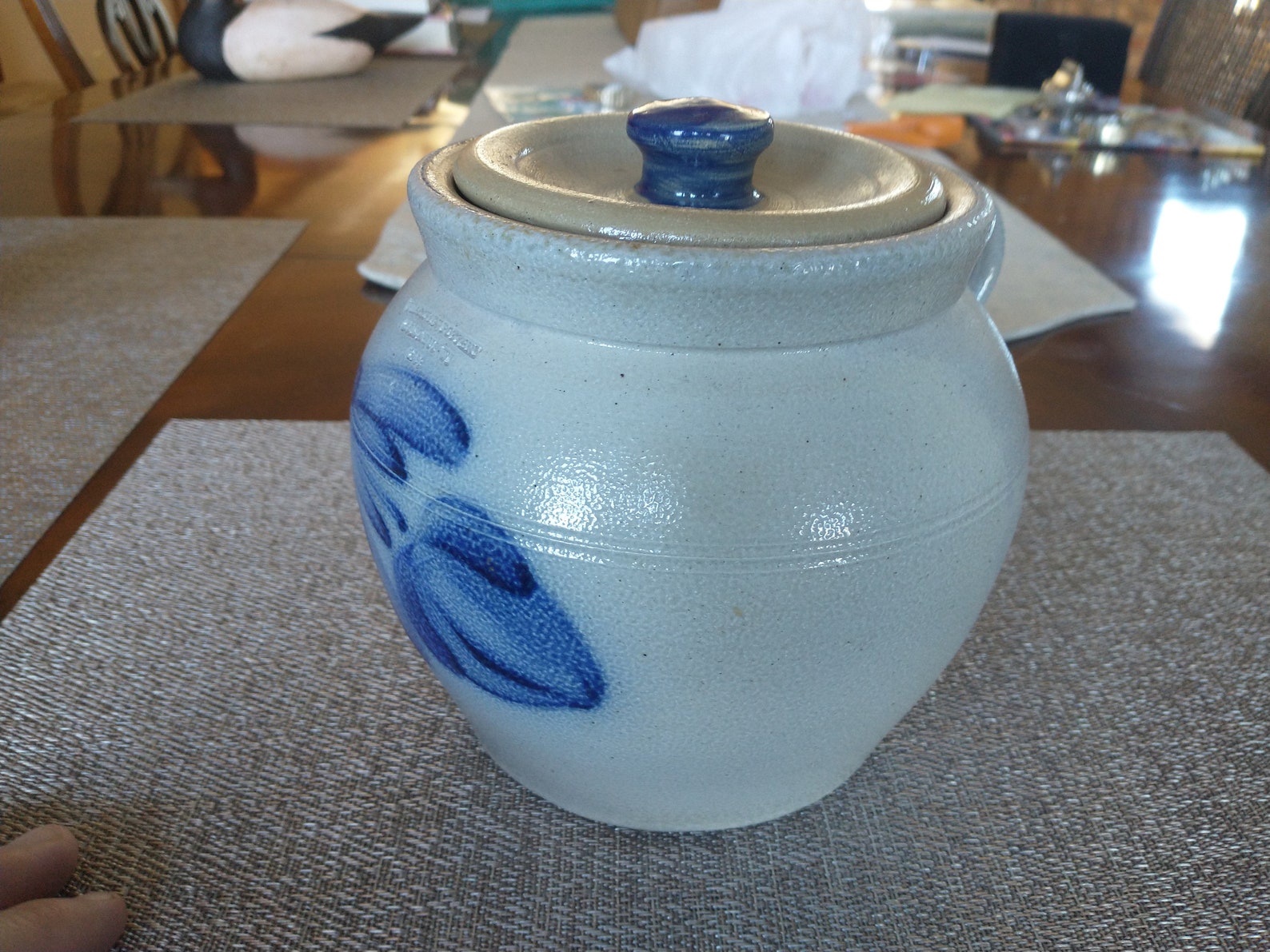 Vintage Wisconsin Pottery Stoneware Salt Glaze Bean Pot With Etsy