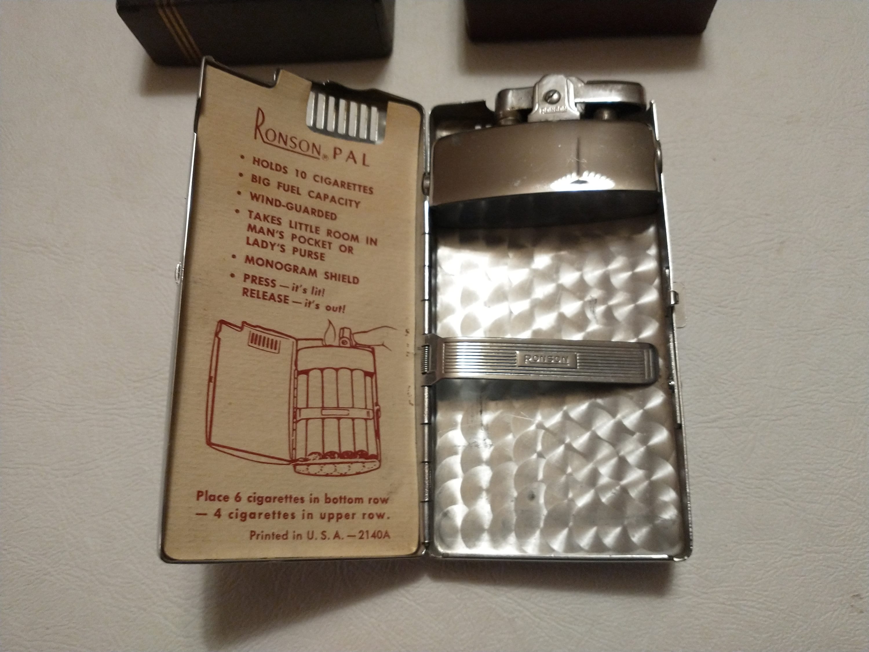 Vintage Ronson Pal Combination Cigarette Case and Lighter Lighter Doesn't  Work Right Now