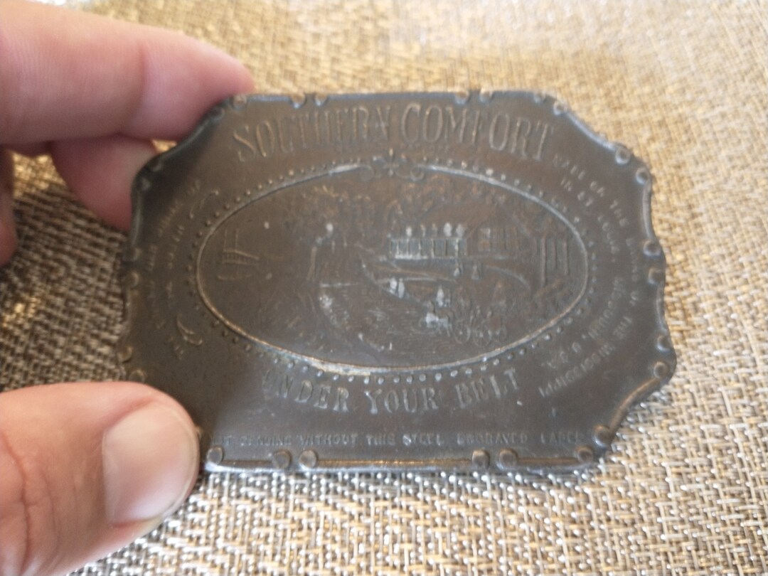 Vintage Southern Comfort Belt Buckle Wyoming Studio Art Works Belt ...