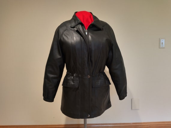 Vintage Winlit New York Unisex Black Leather Jacket Size M