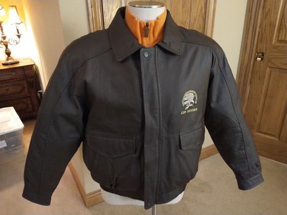 Vintage North American Hunting Cub Men s Brown Leather Jacket Size XL Bomber Jacket Member Only Etsy