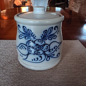 Vintage Maple City Pottery Cookie Jar Floral Motif 1987