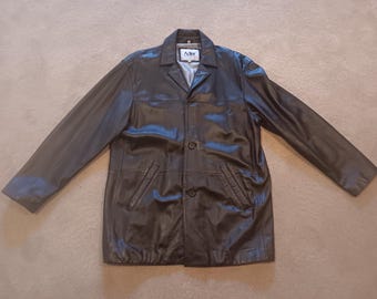Vintage Adler Men's Black Leather Jacket Large