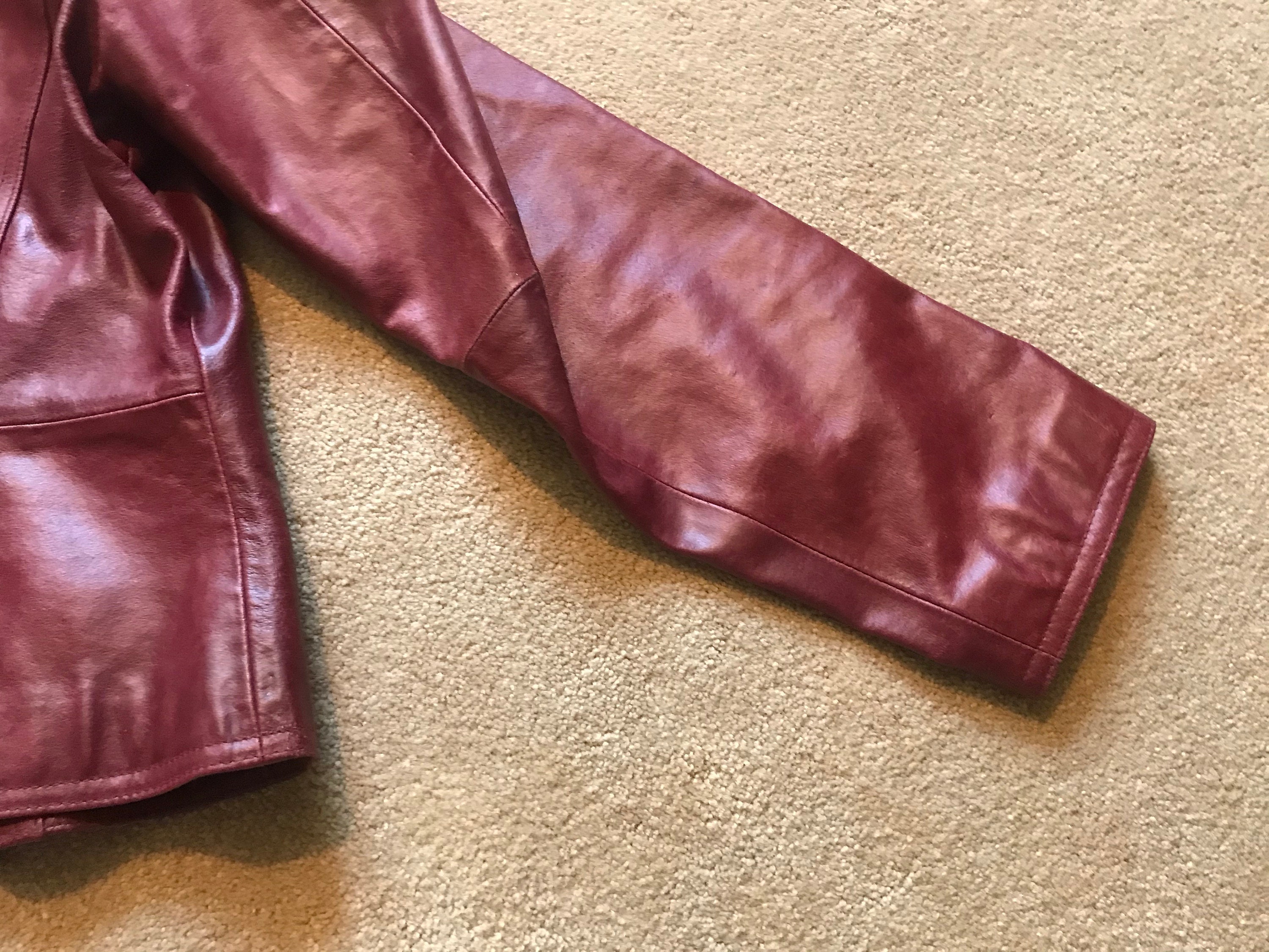 Wilson's Wine Colored Leather Jacket Women's Large Etsy