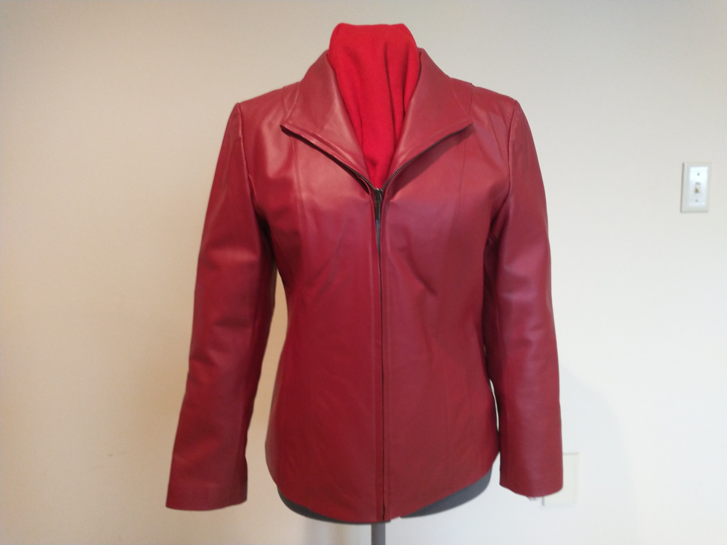 Vintage East 5th Red Leather Jacket Size XL Women s