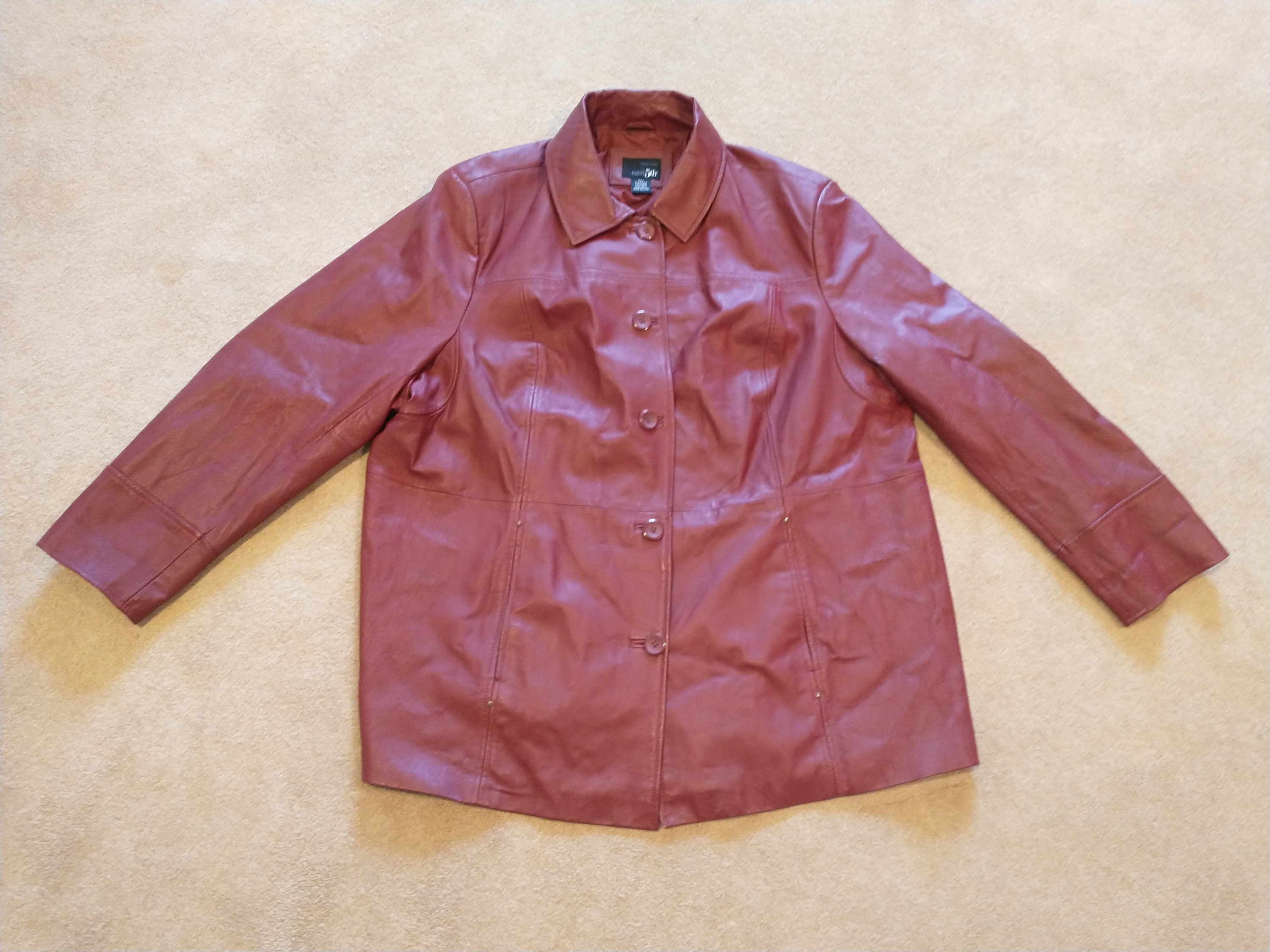 Vintage East 5th Women s Red Leather Jacket Size 3X Etsy Finland