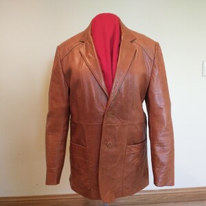 Vintage Berman&#39;s Brown Leather Jacket Size Small Men&#39;s
