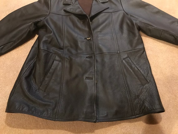 Vintage Eddie Bauer Dark Brown Leather Jacket Men… - image 6