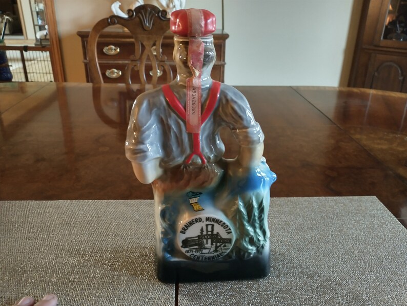 Vintage Jim Beam Paul Bunyan Decanter 1970 Wisconsin Tax Stamp Etsy