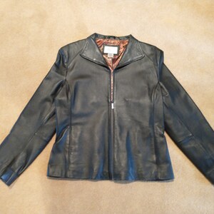 Vintage Madison And Max Women&#39;s Black Leather Jacket Size XL