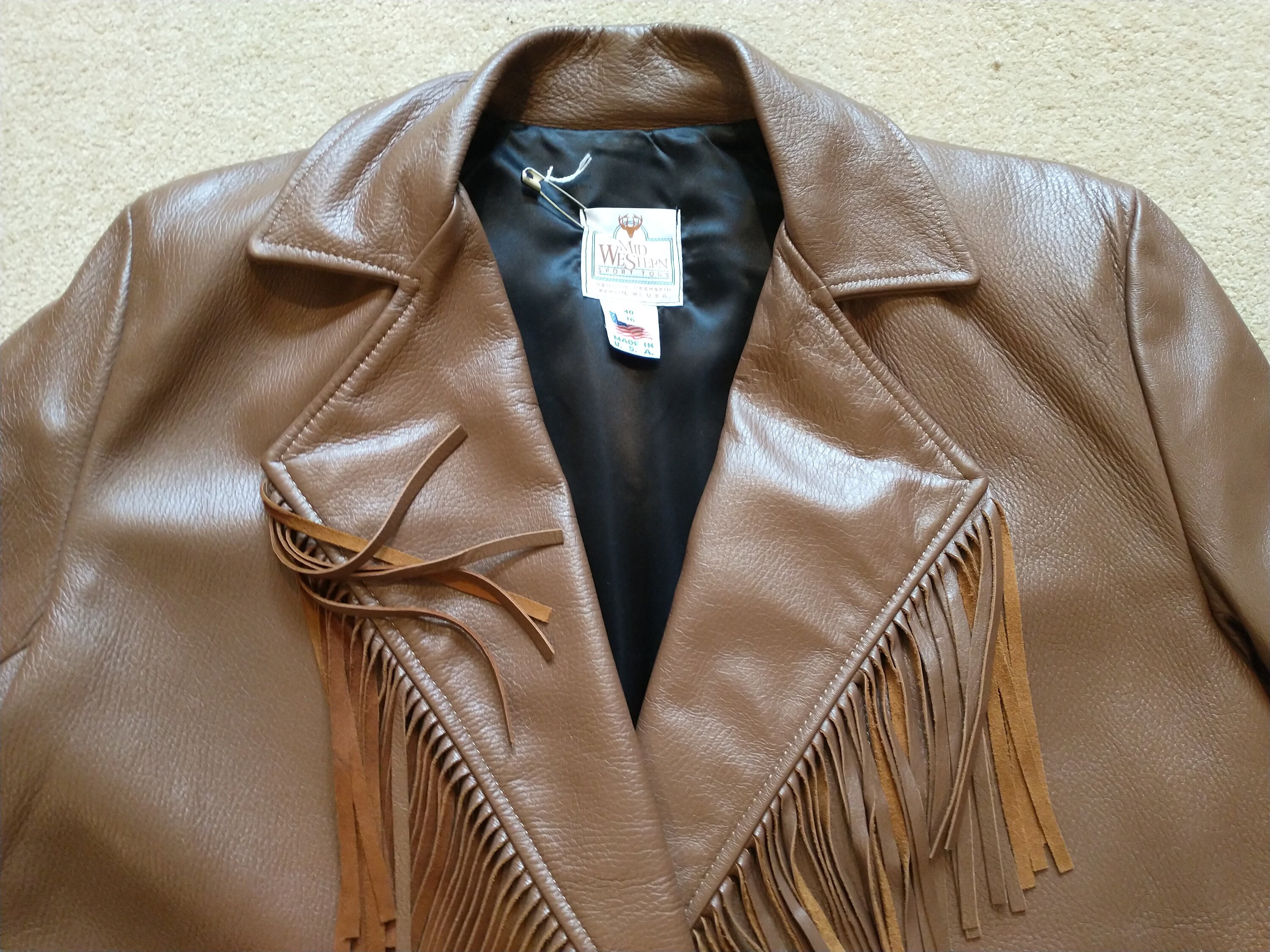 ヴィンテージ mid Western フリンジ レザージャケット ディアスキン 50年代 50s ブラウン 鹿革 ライダース 革ジャン | ビン テージ