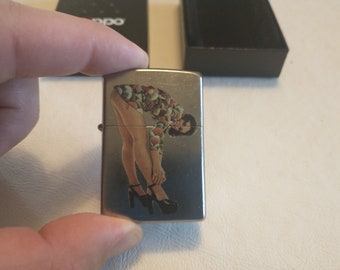 Retro Playboy Zippo Cigarette Lighter New in Box Wonderful Pinup Lighter Sealed