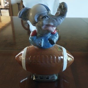 Vintage Repubican Jim Beam Decanter Football Wisconsin Tax Stamp Opened Decanter