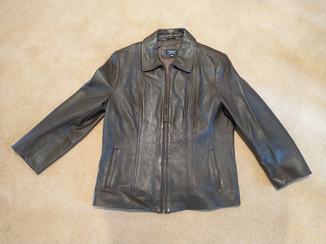 Vintage Sonoma Lifestyles Women's Brown Leather Jacket Size Vintage Sonoma Lifestyles Women's Brown Leather Jacket Size