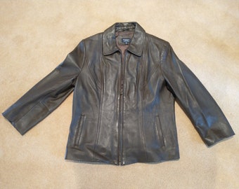 ジャケット・アウター Vintage Jones New York Jacket Vintage Jones New York Leather Button down Blazer | Depop