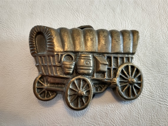 Vintage Conestoga Wagon Belt Buckle Covered Wagon