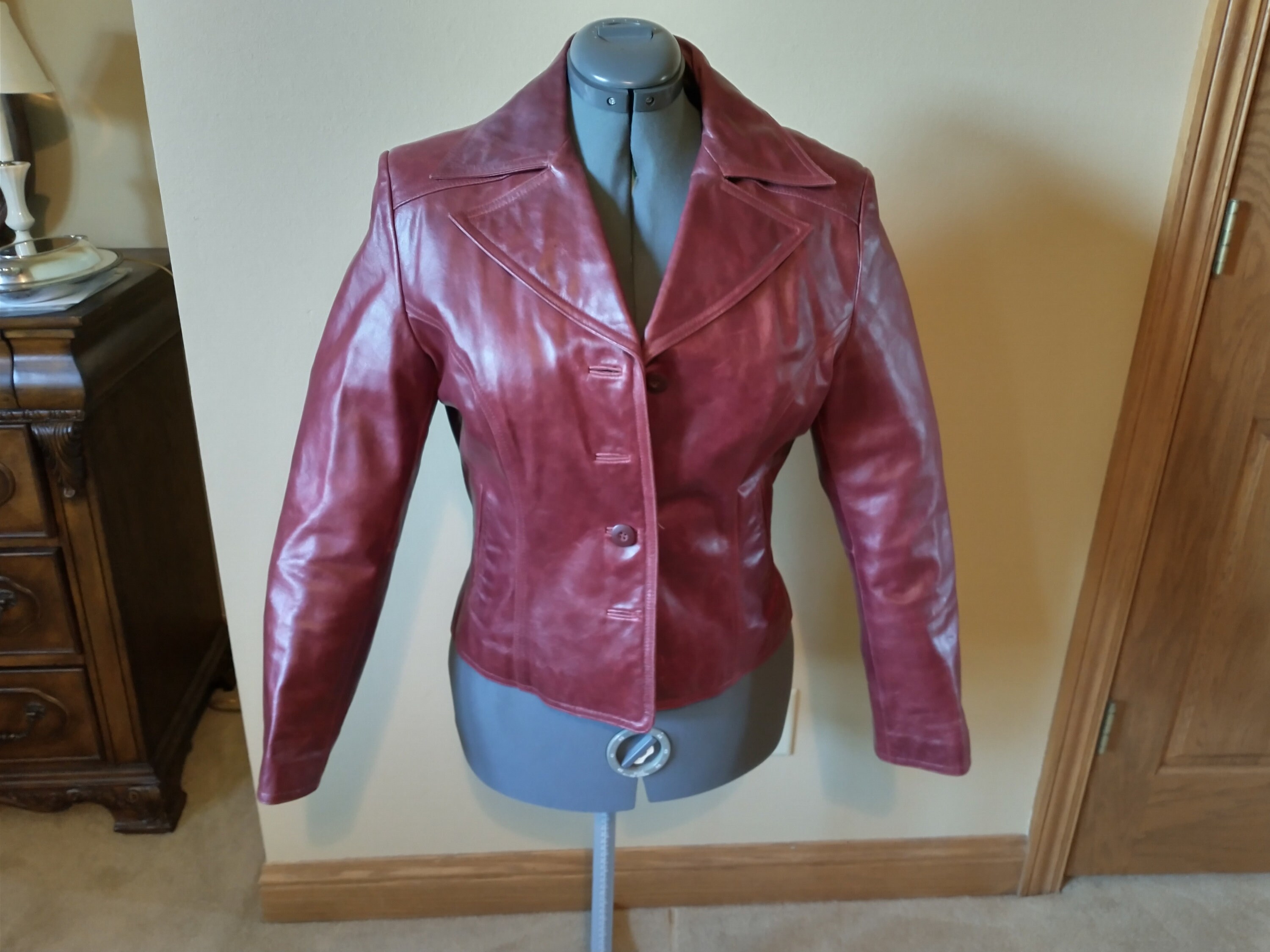 Wilson's Wine Colored Leather Jacket Women's Large Etsy