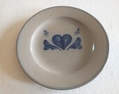 Vintage Rowe Pottery Stoneware Salt Glaze Small Plate With Heart Motif