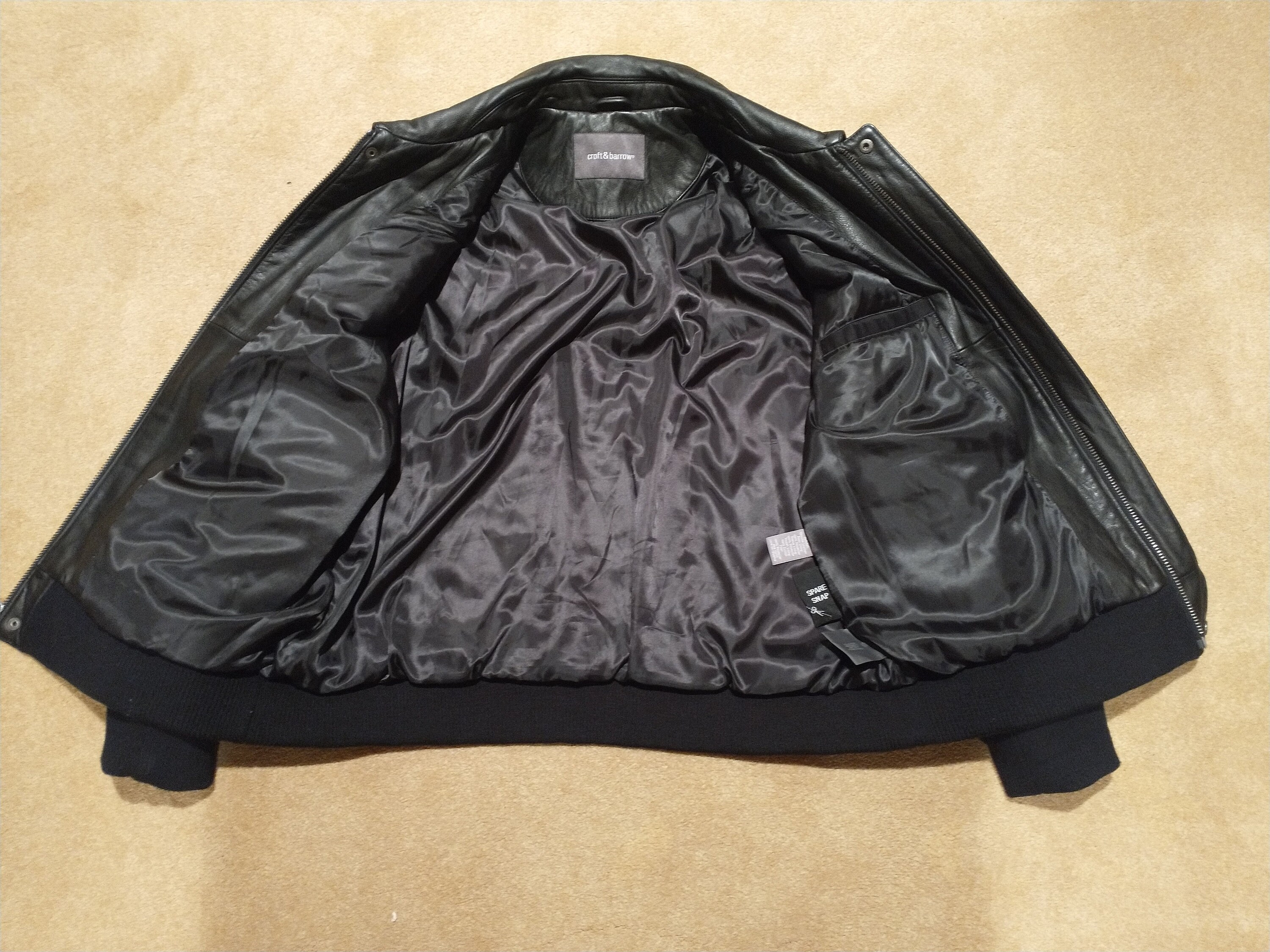 Vintage Croft and Barrow Men's Black Leather Jacket Size L Vintage Croft and Barrow Men's Black Leather Jacket Size L