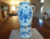 Vintage Rowe Pottery Works Stoneware Salt Glaze Water Cooler With Handles and Lid Bicentennial 1991