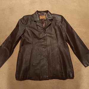 Vintage Monte Carlo Women&#39;s Brown Leather Executive Jacket Size 3X
