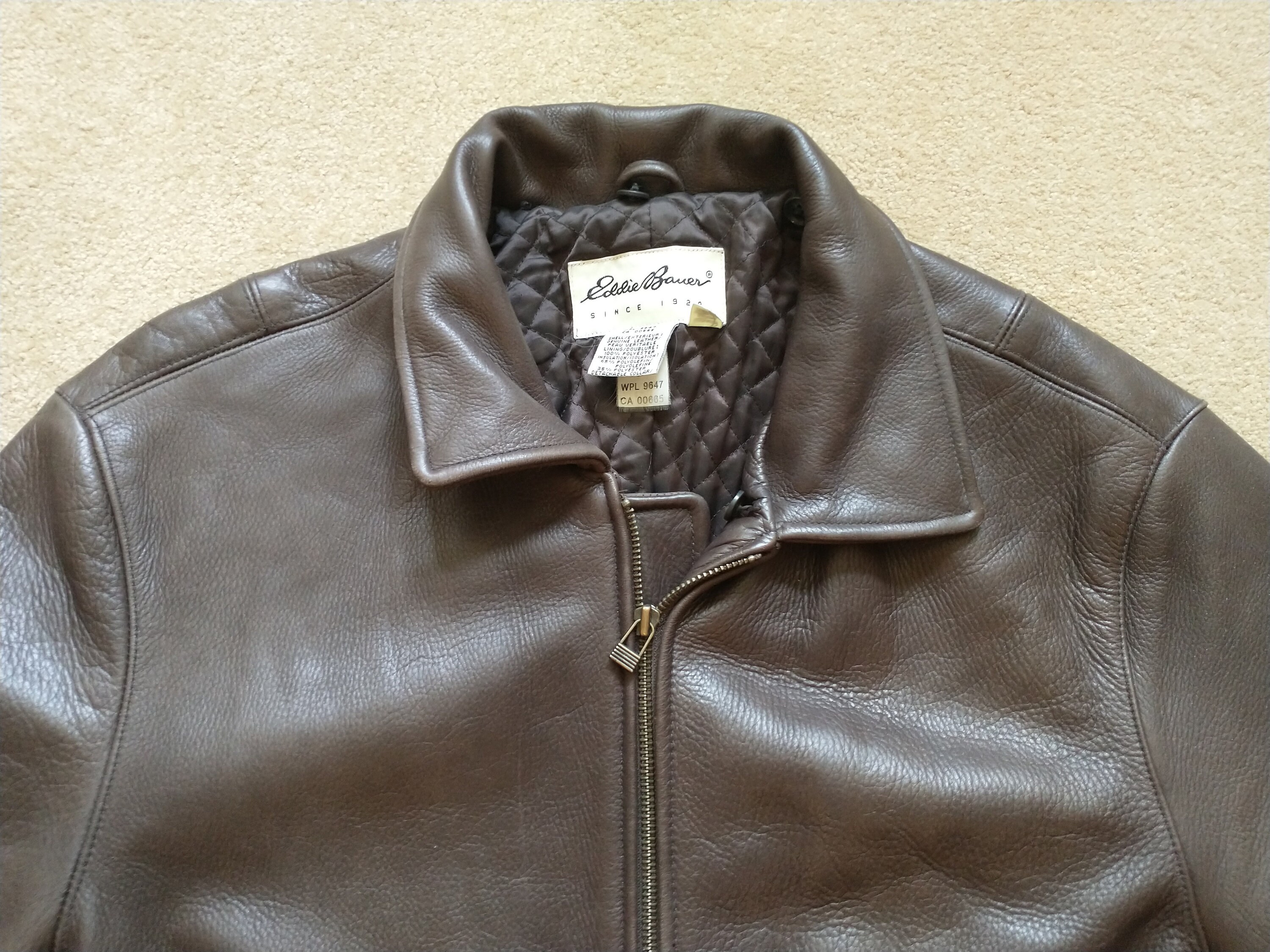 eddie bauer leather jacket wpl 9647