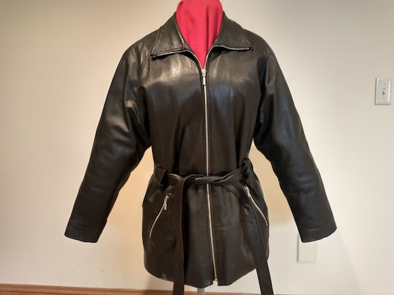 Vintage Sonoma Women's Real Leather Black Leather… - image 1