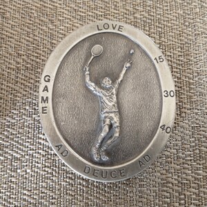 Vintage Tennis Oval Belt Buckle 1977