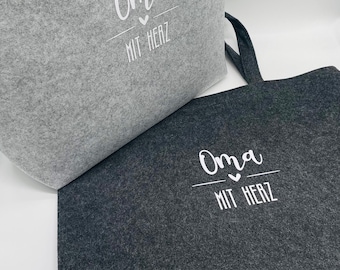 Felt bag | Mom | Shopper | Felt | with heart | Personalized | Grandma | Gift | Mother's Day