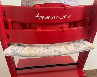 Personalized name stickers | High chair | Name stickers | Name | Heart stickers | Bobby Car | Hauck | Stokke