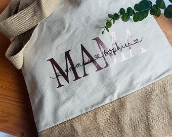 Jute bag MAMA l Shopping bag l Grandma l beige l personalized