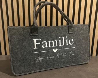 Felt shopper "Family" | Shopping basket | Basket | Mom | Gift | Grandma | Personalized | Storage