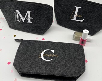 Felt pouch | Personalized | Gift | Bag | With name | Cosmetic bag | Makeup bag | Gift for girlfriend