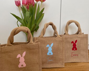 Personalized Easter Bunny Jute Bag | Easter Bag | Jute | with Name | Easter Bunny | Easter Basket for Children