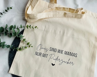Fabric bag | beige | Grandmas are like moms, only with powdered sugar | bag | gift | grandma