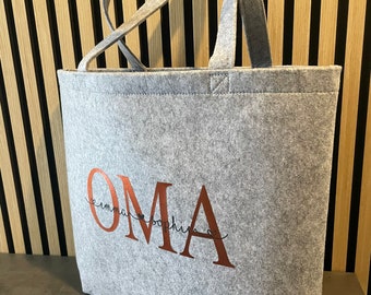 Felt bag l OMA l MAMA l shopping bag l felt l personalized l shopper