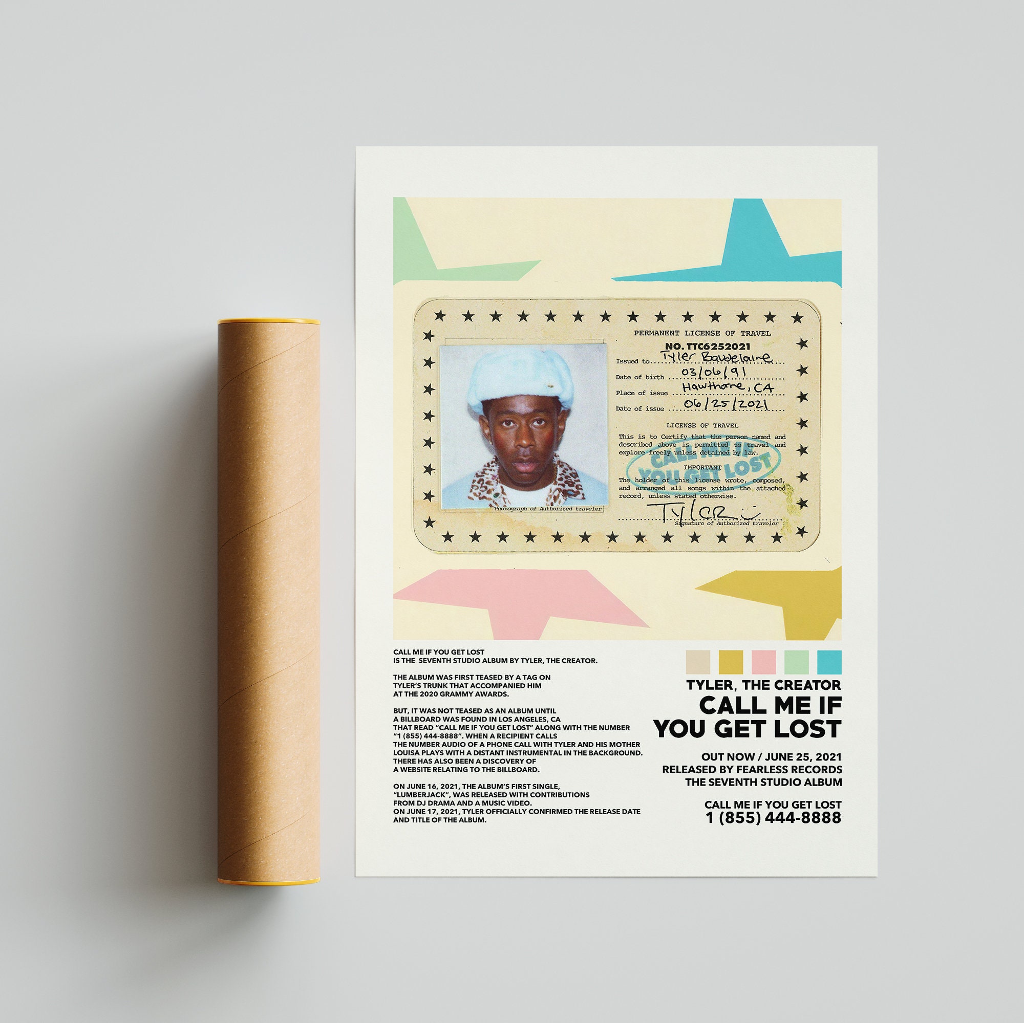 Tyler The Creator Poster Call Me If You Get Lost Poster Etsy