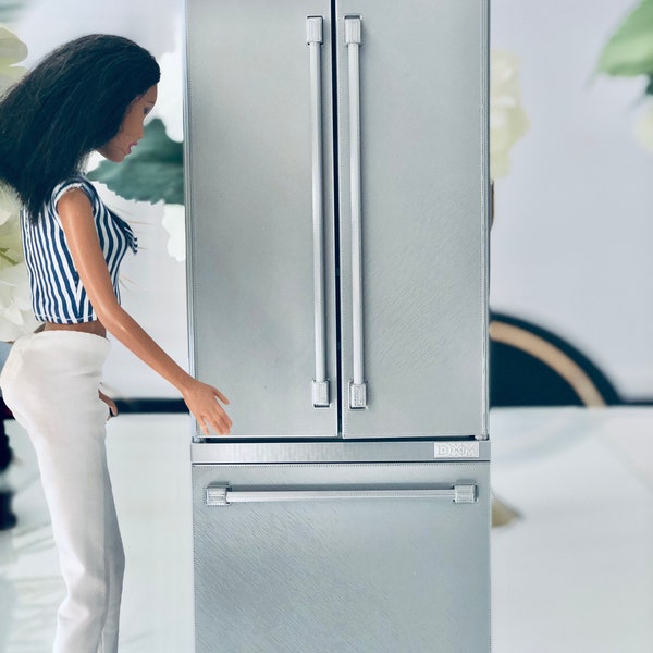 1:6 Scale Miniature Double Door Refrigerator