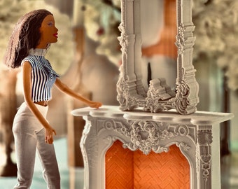 1:6 scale dollhouse miniature Victorian mirror, wall mirror